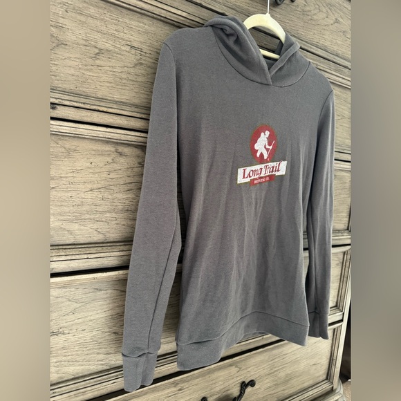 NEW Long Trail Brewing Co. Gray Thermal Hoodie NWOT Waffle Long Sleeve Hooded - Picture 4 of 9